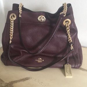 Coach pebble leather handbag